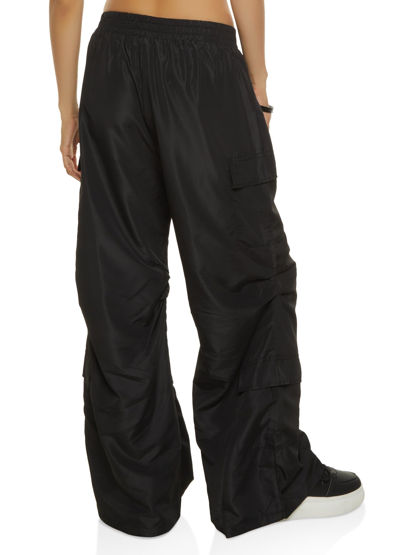 High Waist Ruched Detail Cargo Parachute Pants sold by Rainbow product image thumbnail 3