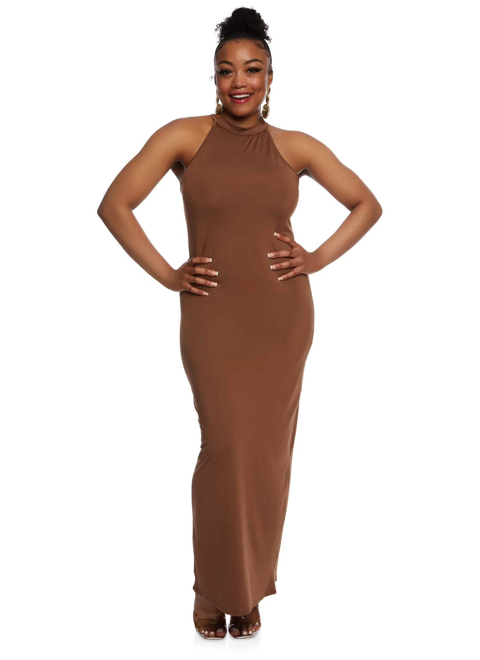 Plus Size Daisy Mock Neck Sleeveless Maxi Dress sold by Rainbow product image thumbnail 2