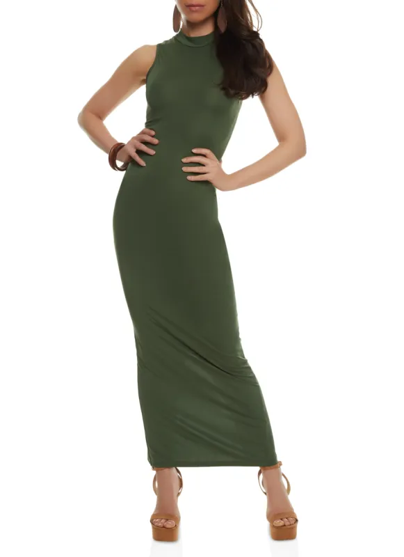 Daisy Sleeveless Mock Neck Maxi Dress sold by Rainbow