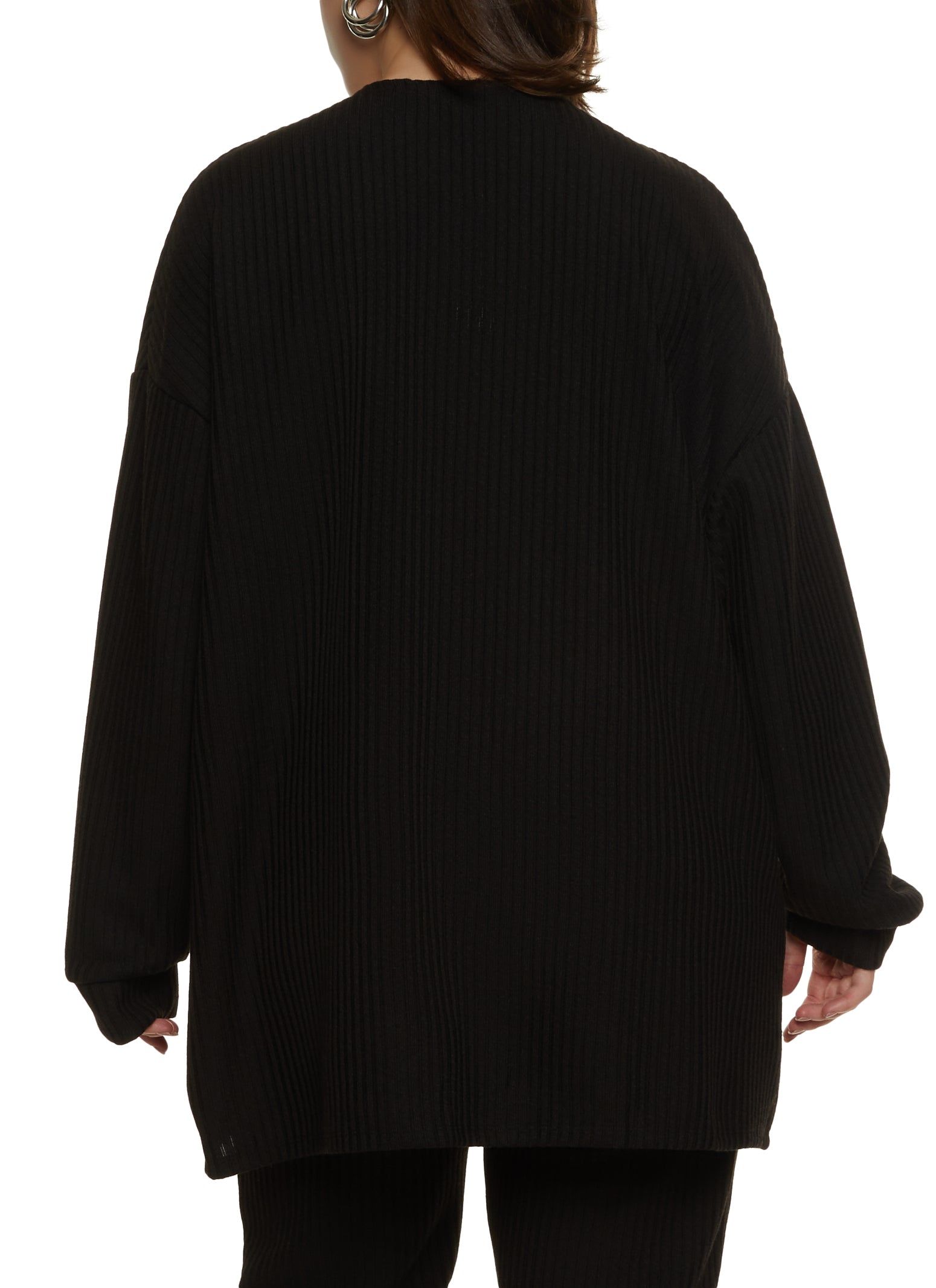 Plus Size Ribbed Open Front Duster sold by Rainbow product image thumbnail 3