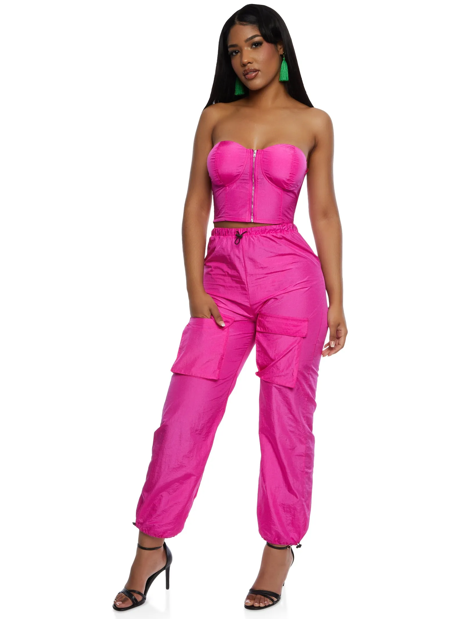 Nylon Front Cargo Pocket Pants sold by Rainbow