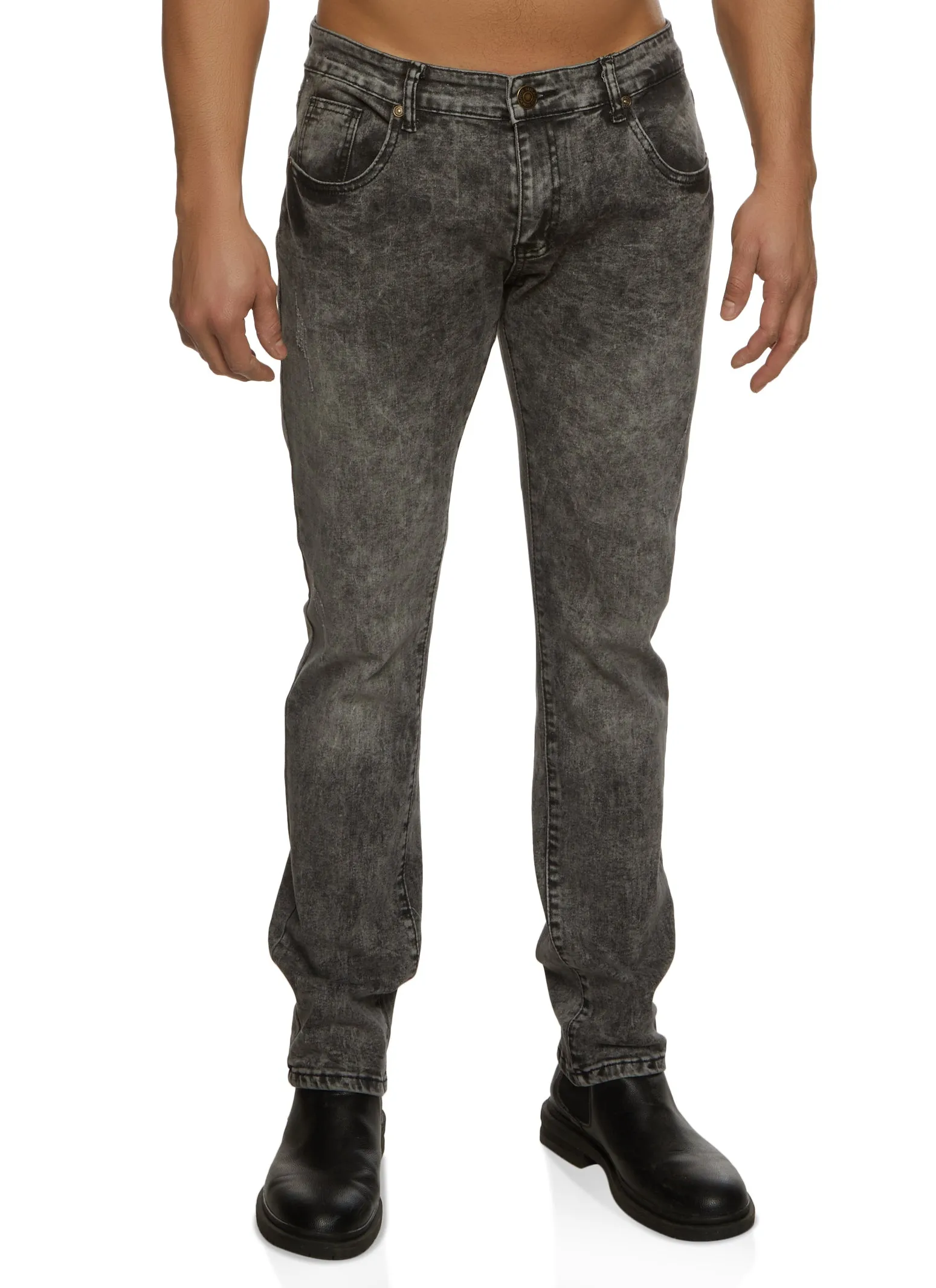 Mens Acid Wash Skinny Jeans sold by Rainbow