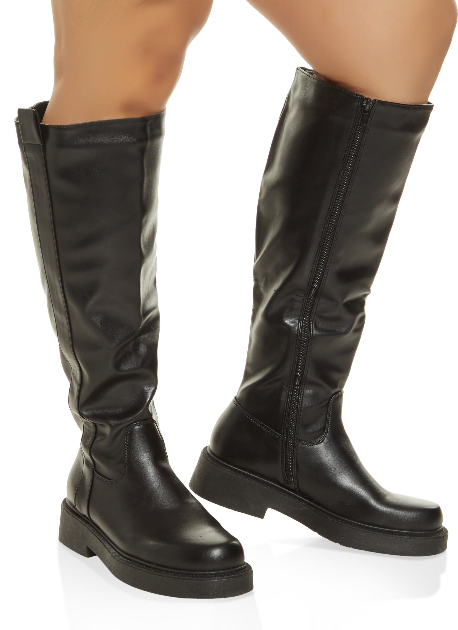 Faux Leather Wide Calf Tall Boots sold by Rainbow product image thumbnail 2