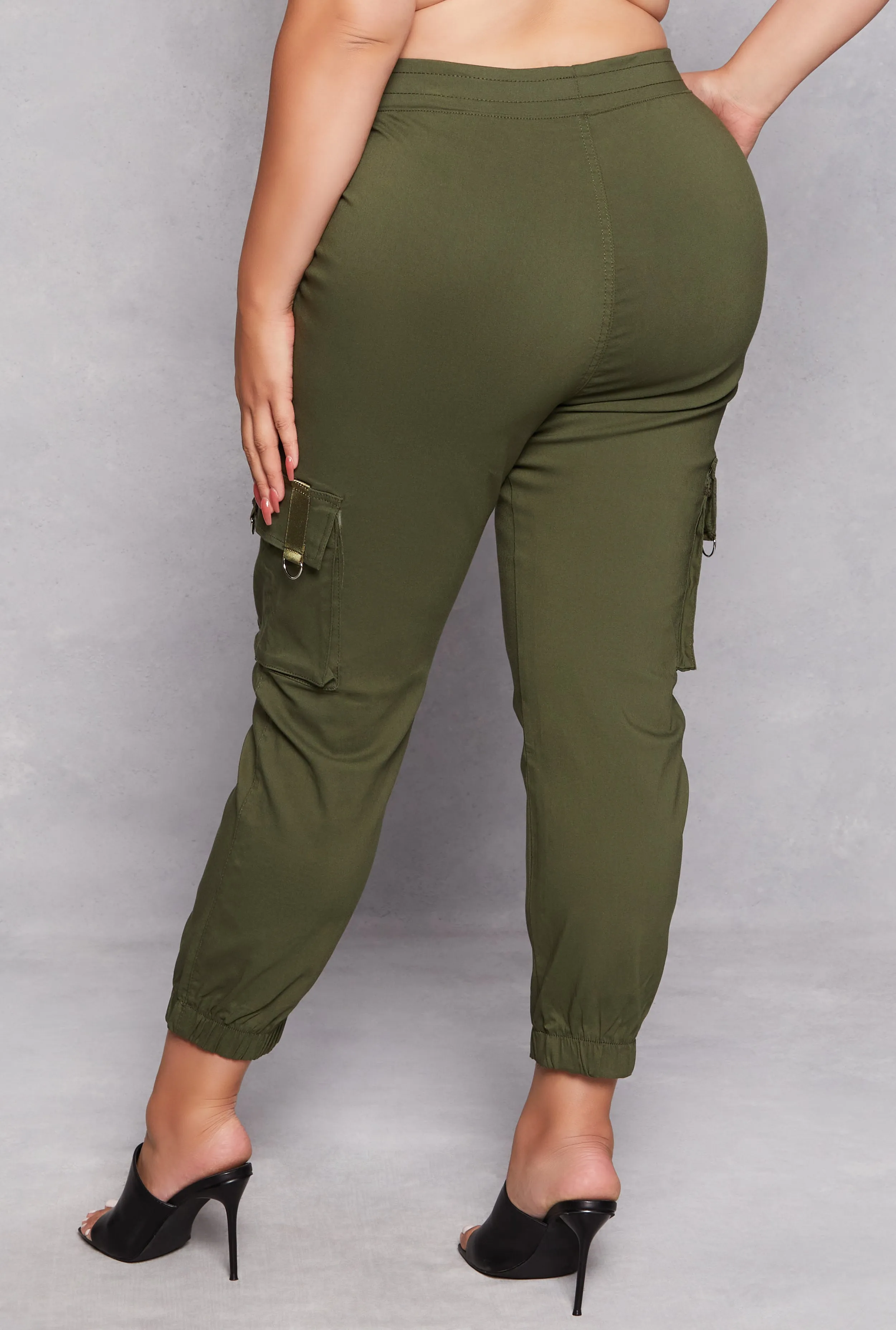 Plus Size Buckle Waist Cargo Joggers sold by Rainbow product image thumbnail 3