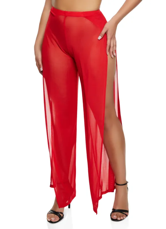 Daisy Mesh Open Side Wide Leg Pants sold by Rainbow