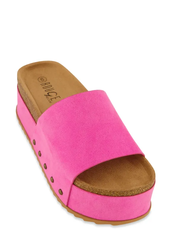 Cork Footbed Platform Slide Sandals sold by Rainbow