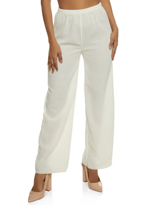 Textured Knit Wide Leg Pants sold by Rainbow