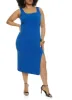 Plus Size Square Neck Midi Side Slit Tank Dress sold by Rainbow