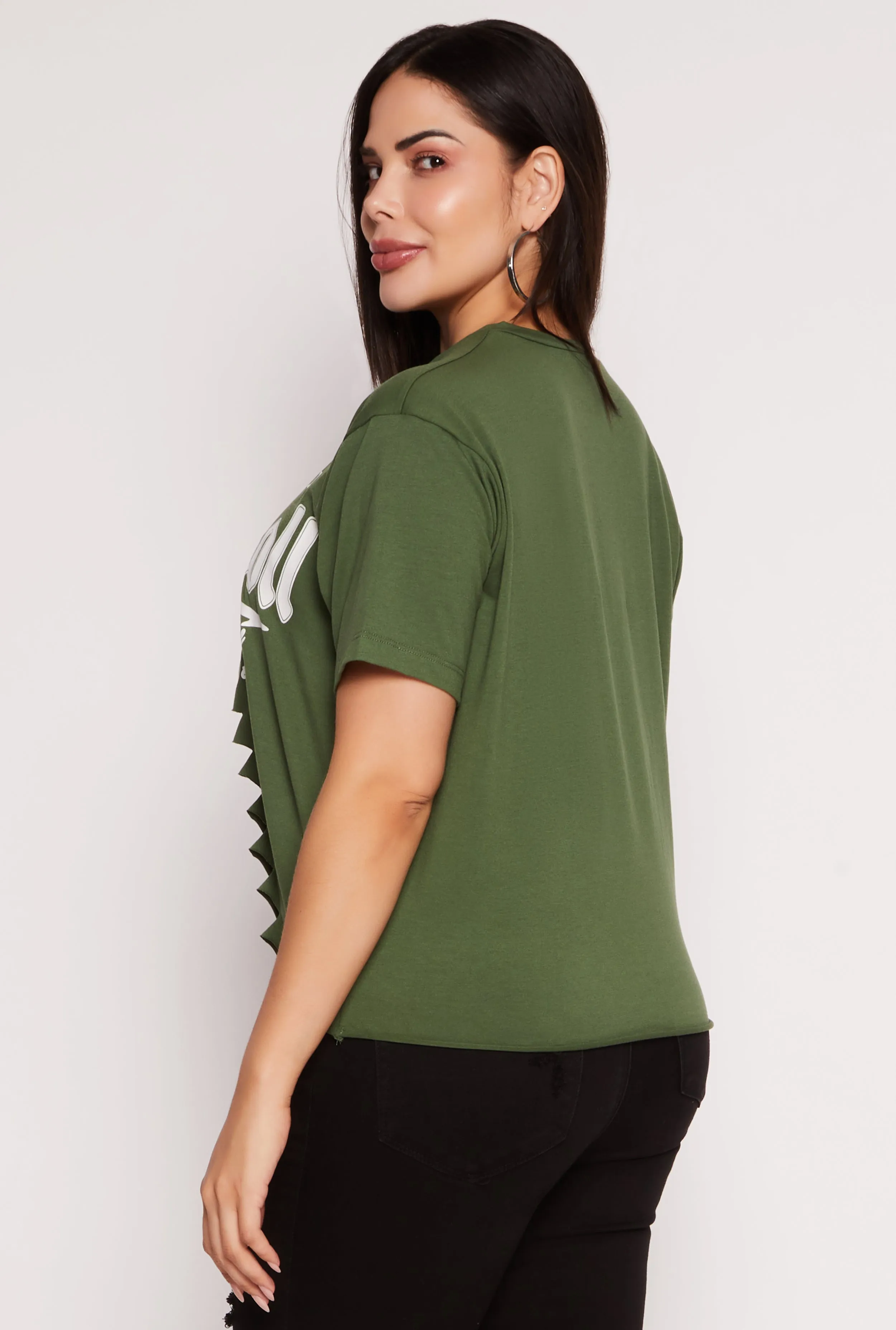 Plus Size Original Rock n Roll Laser Cut Graphic Tee sold by Rainbow product image thumbnail 3