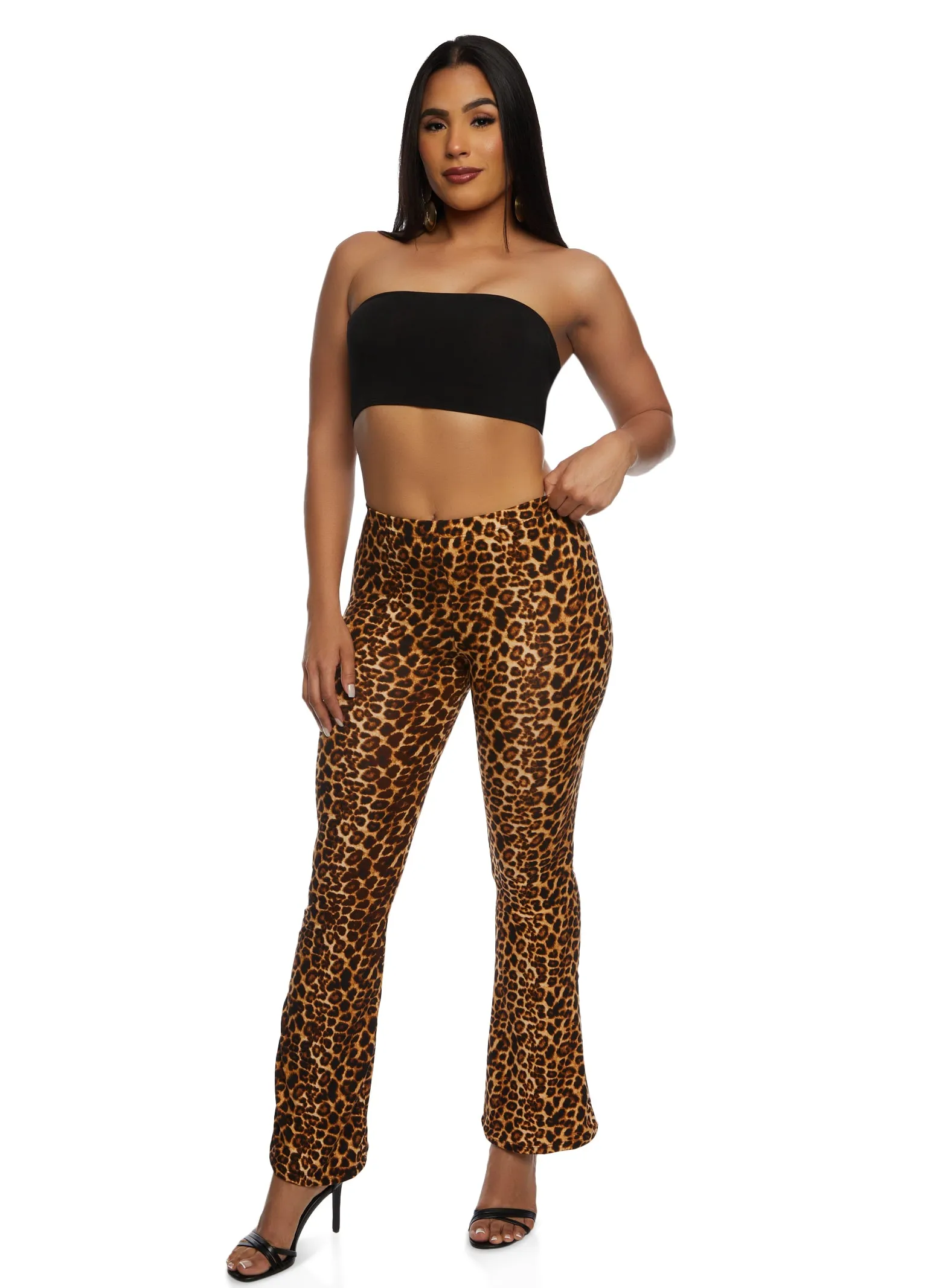 Leopard Print Boot Cut Pants sold by Rainbow