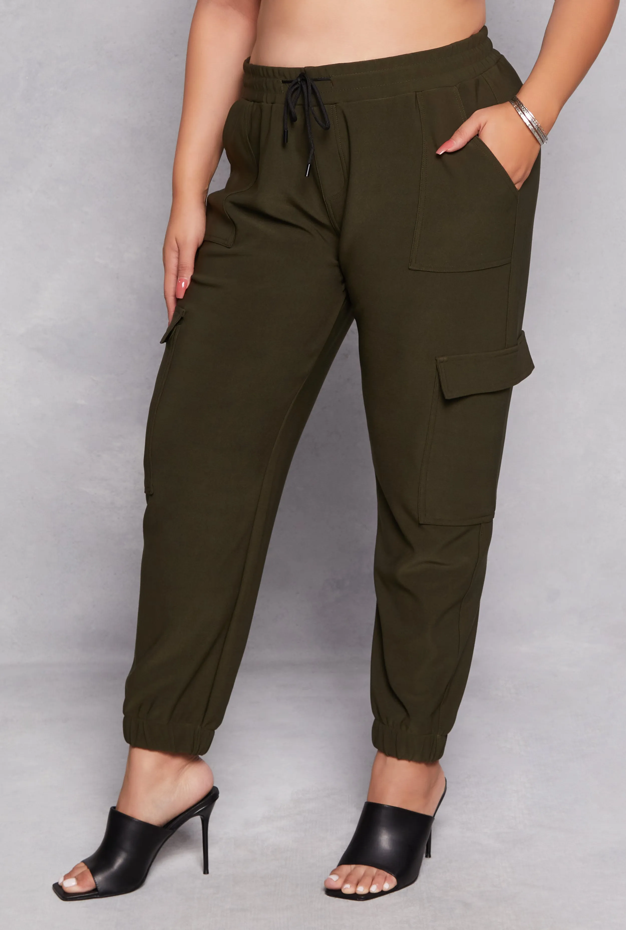Plus Size Cargo High Waist Joggers sold by Rainbow product image thumbnail 2