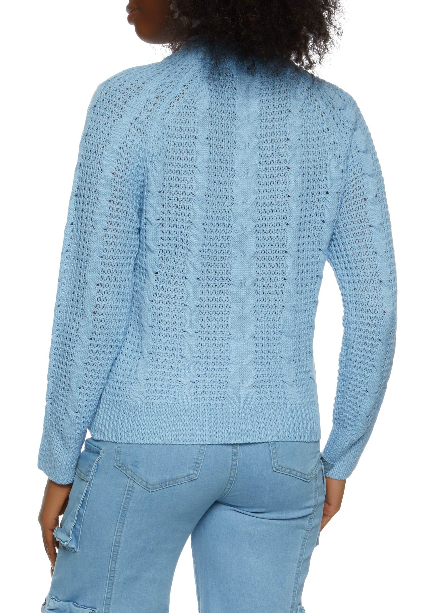 Mock Neck Cable Knit Sweater sold by Rainbow product image thumbnail 2