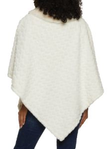 Heart Patterned Faux Fur Poncho sold by Rainbow