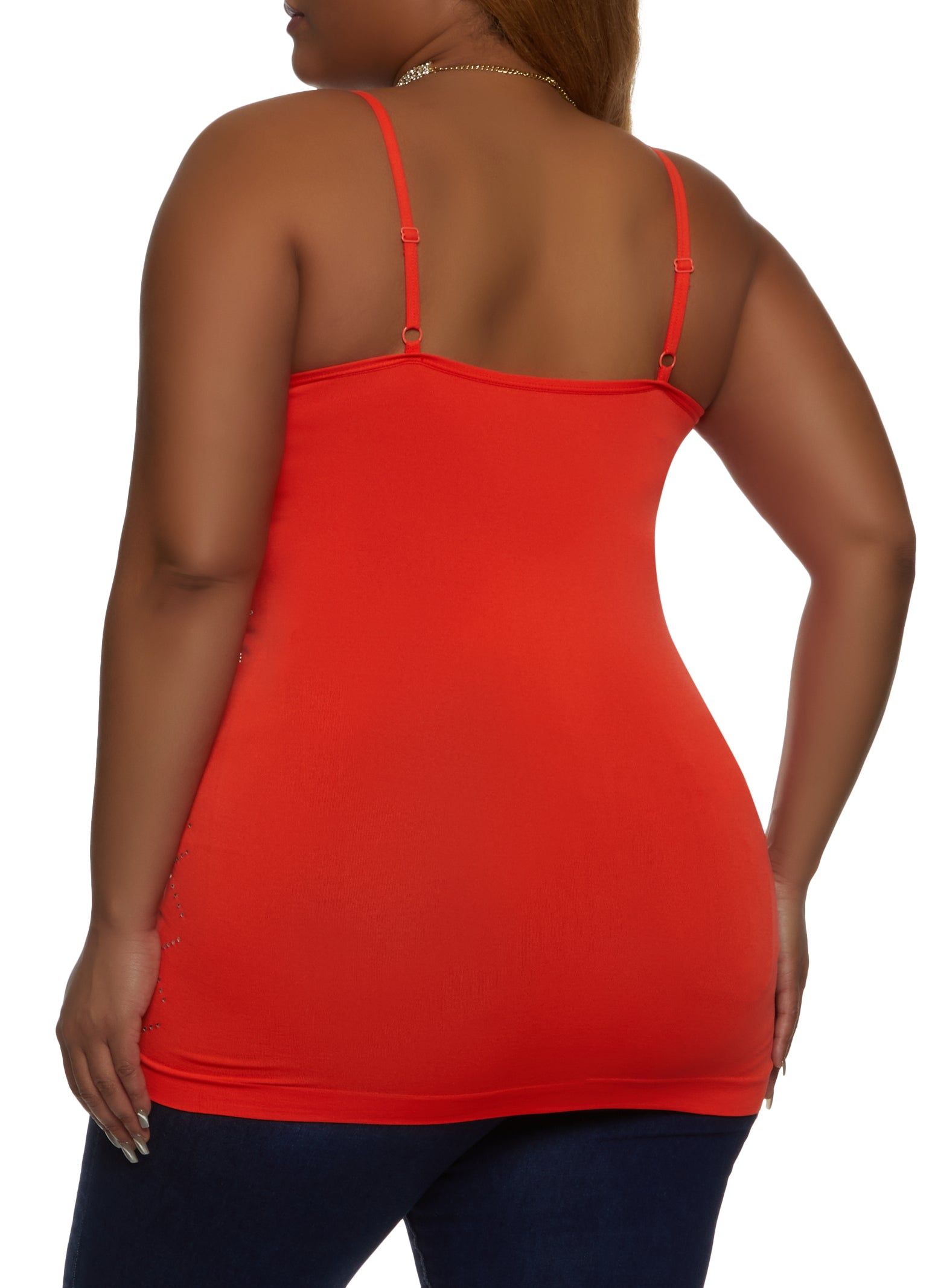 Plus Size Seamless Rhinestone Scoop Neck Cami sold by Rainbow product image thumbnail 2