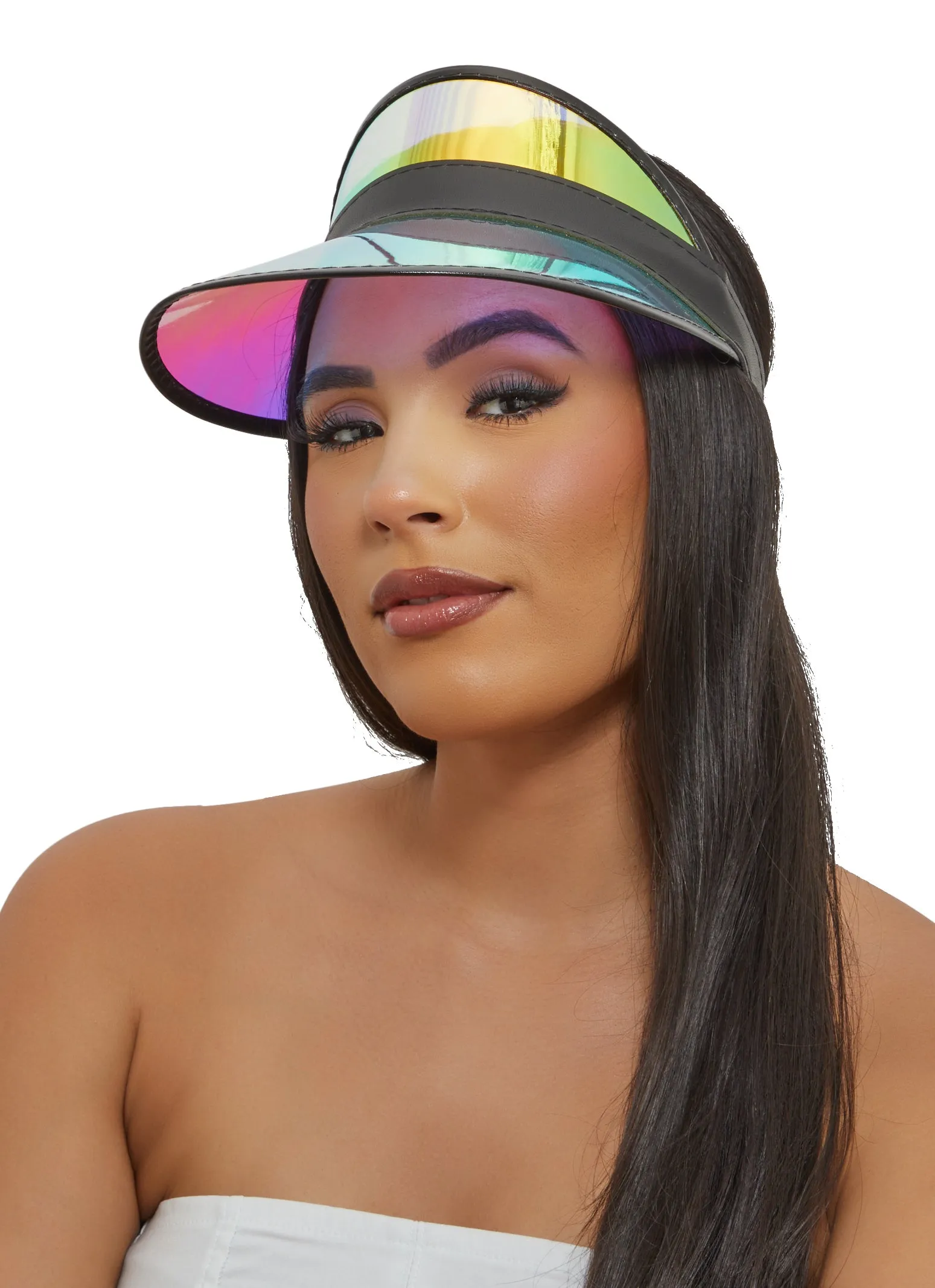 Iridescent Contrast Trim Sun Visor sold by Rainbow