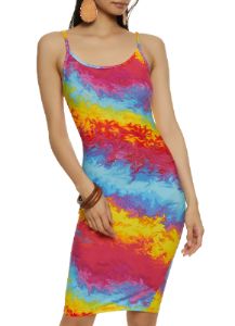 Tie Dye Print Cami Dress sold by Rainbow