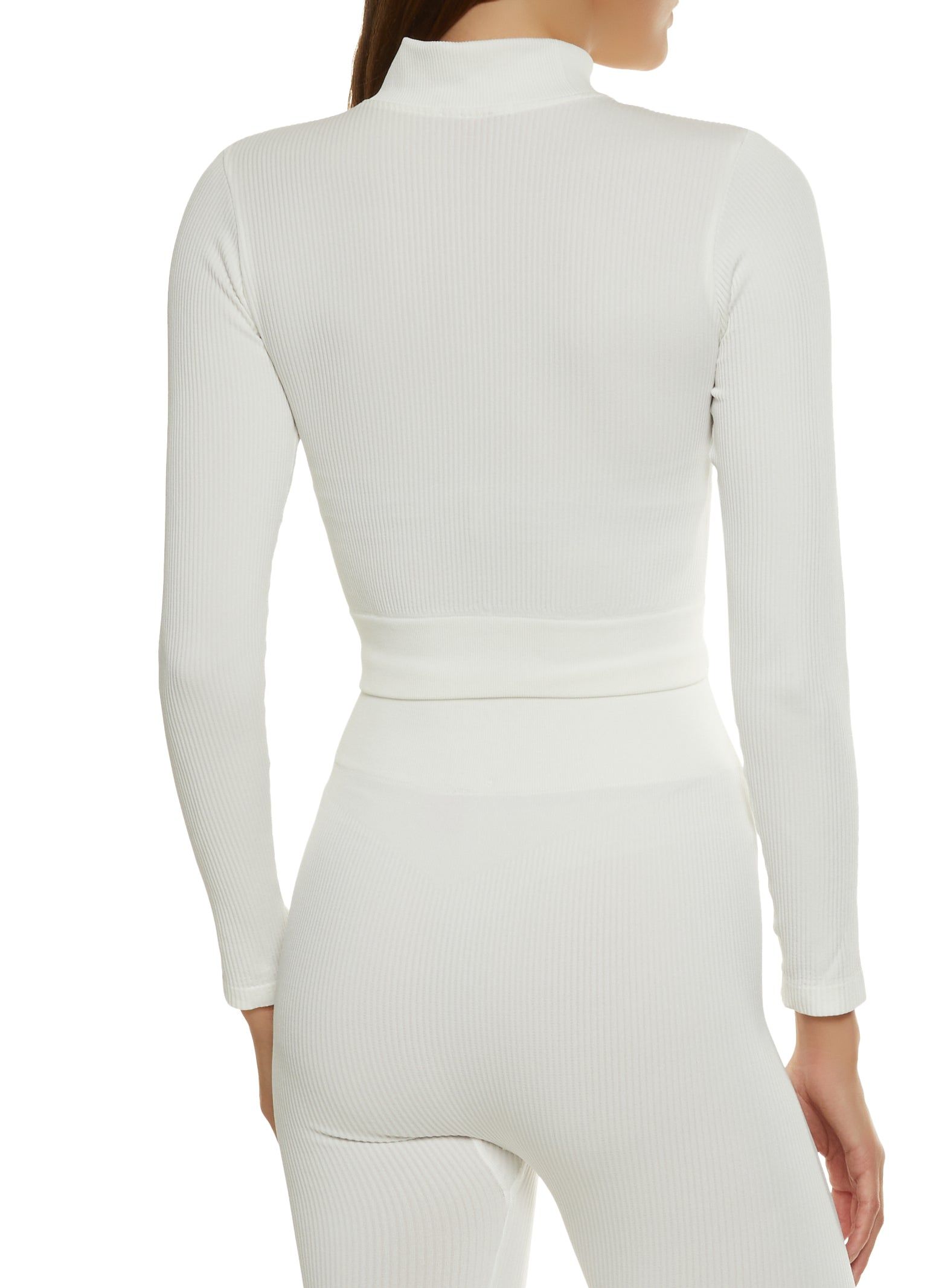 Seamless Compression Rib Half Zip Crop Top sold by Rainbow product image thumbnail 3