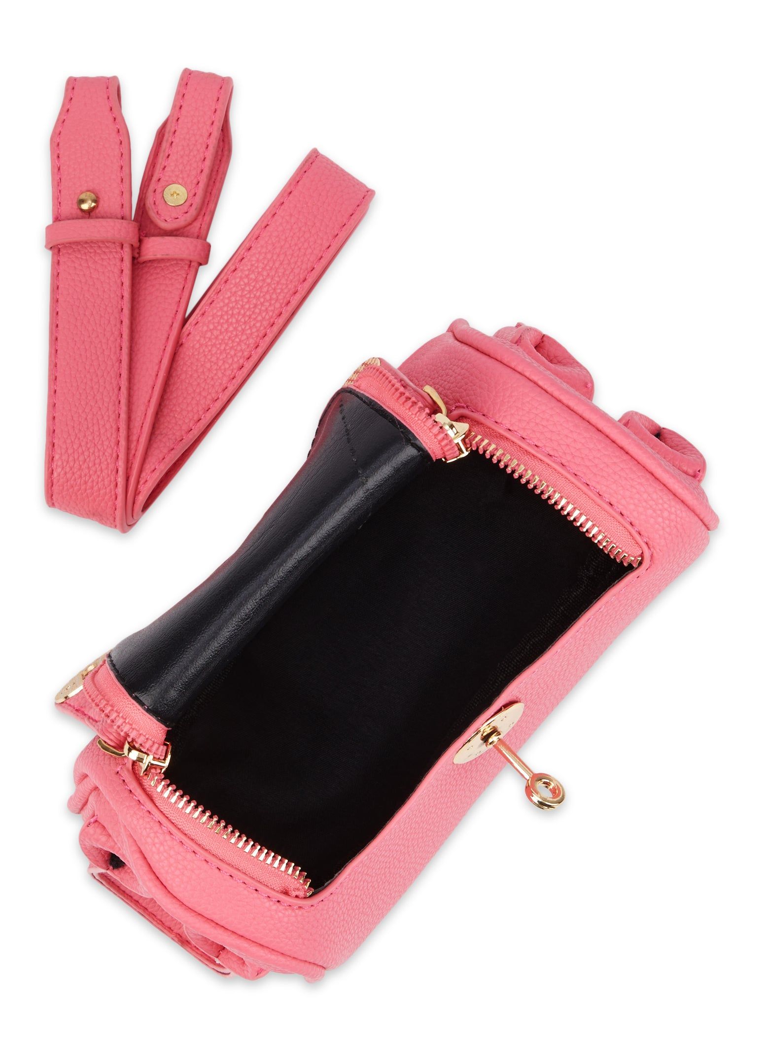 Faux Leather Buckle Detail Convertible Crossbody Bag sold by Rainbow product image thumbnail 5