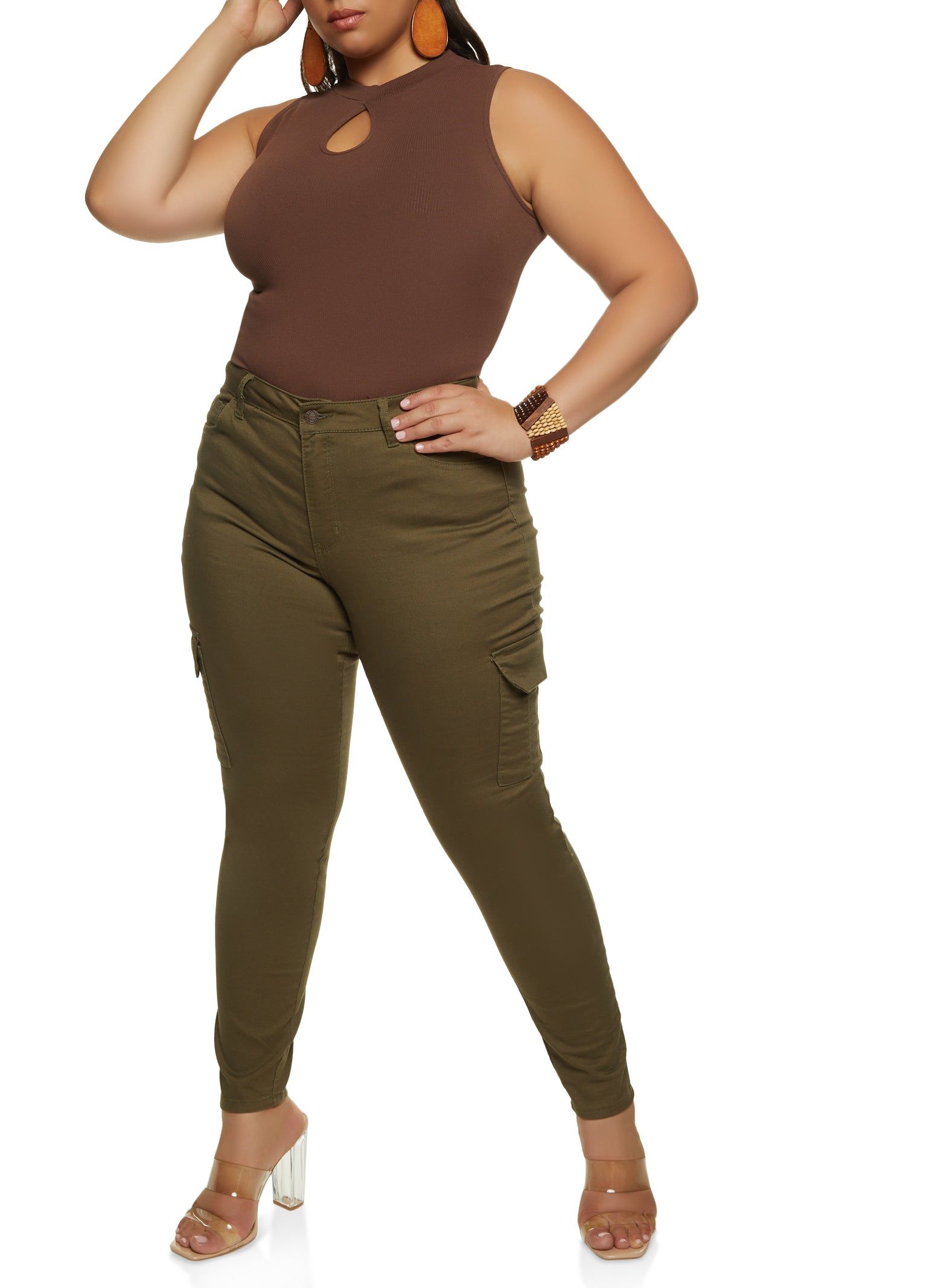 Plus Size WAX Cargo Pocket Skinny Pants sold by Rainbow product image thumbnail 2