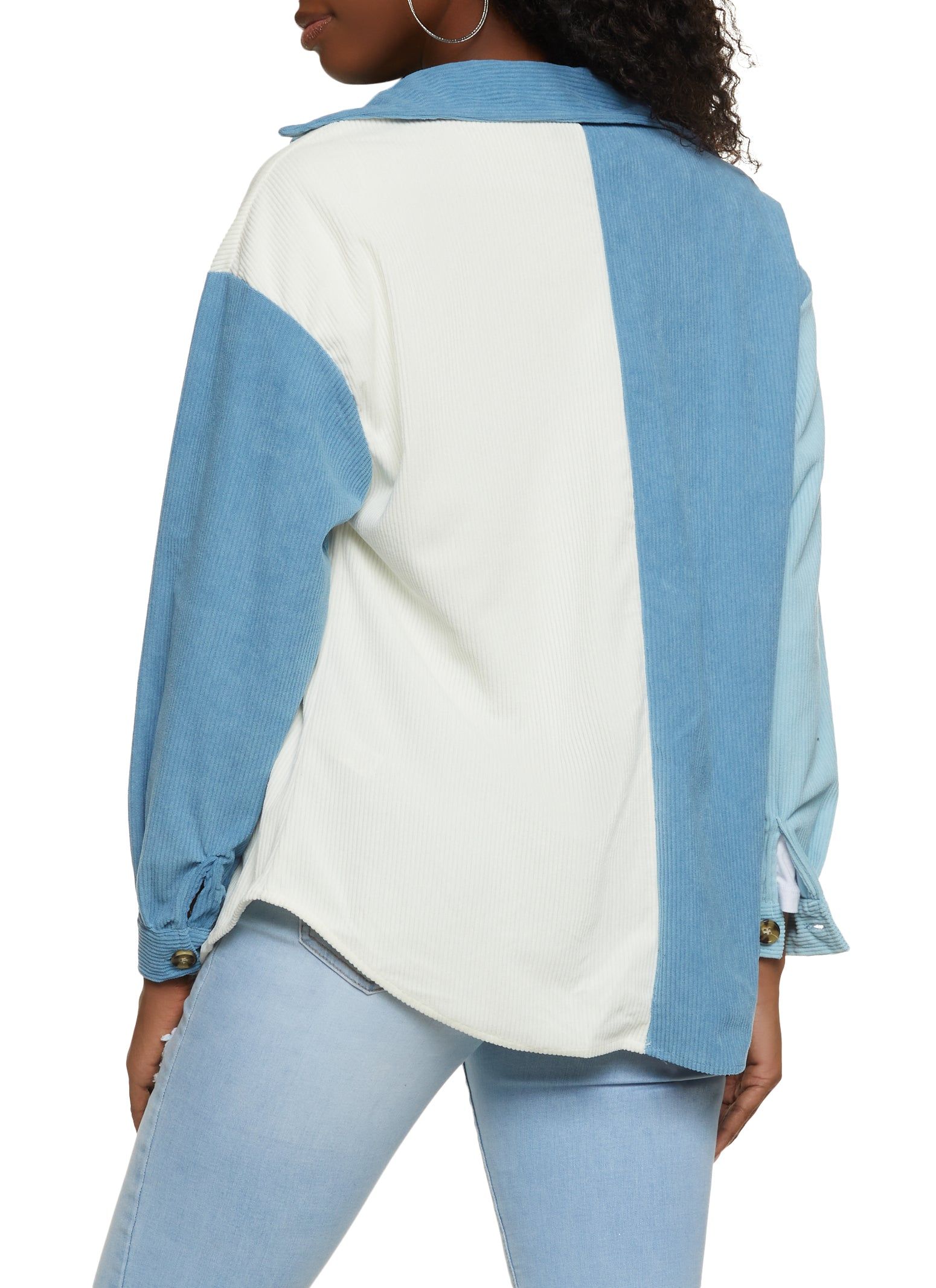 Corduroy Color Block Button Front Shirt sold by Rainbow product image thumbnail 3