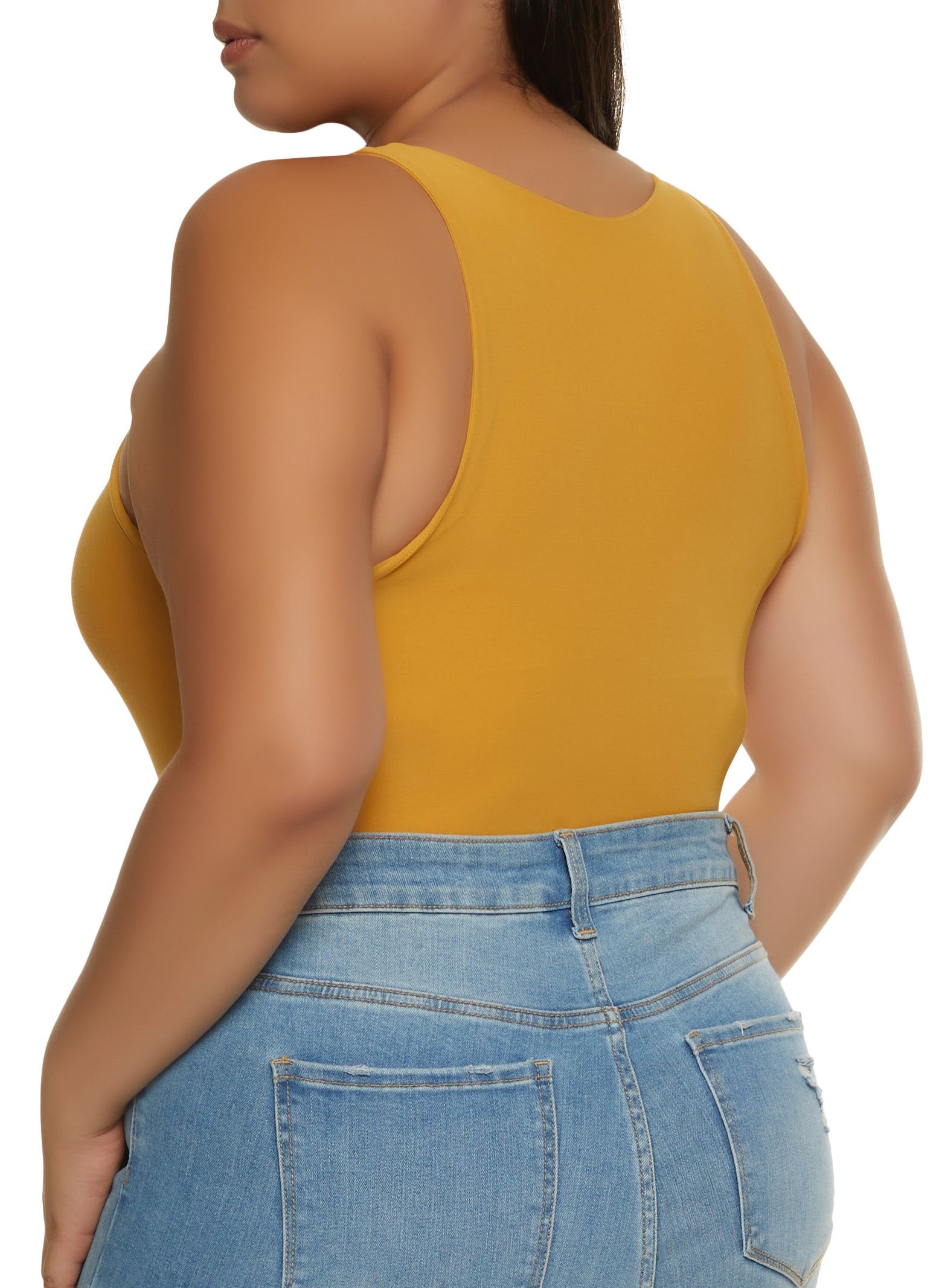 Plus Size Crew Neck Racerback Bodysuit sold by Rainbow product image thumbnail 3