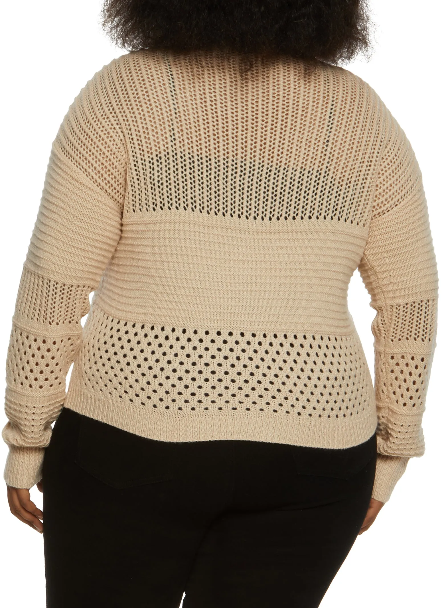 Plus Size Pointelle Knit Pullover Sweater sold by Rainbow product image thumbnail 2