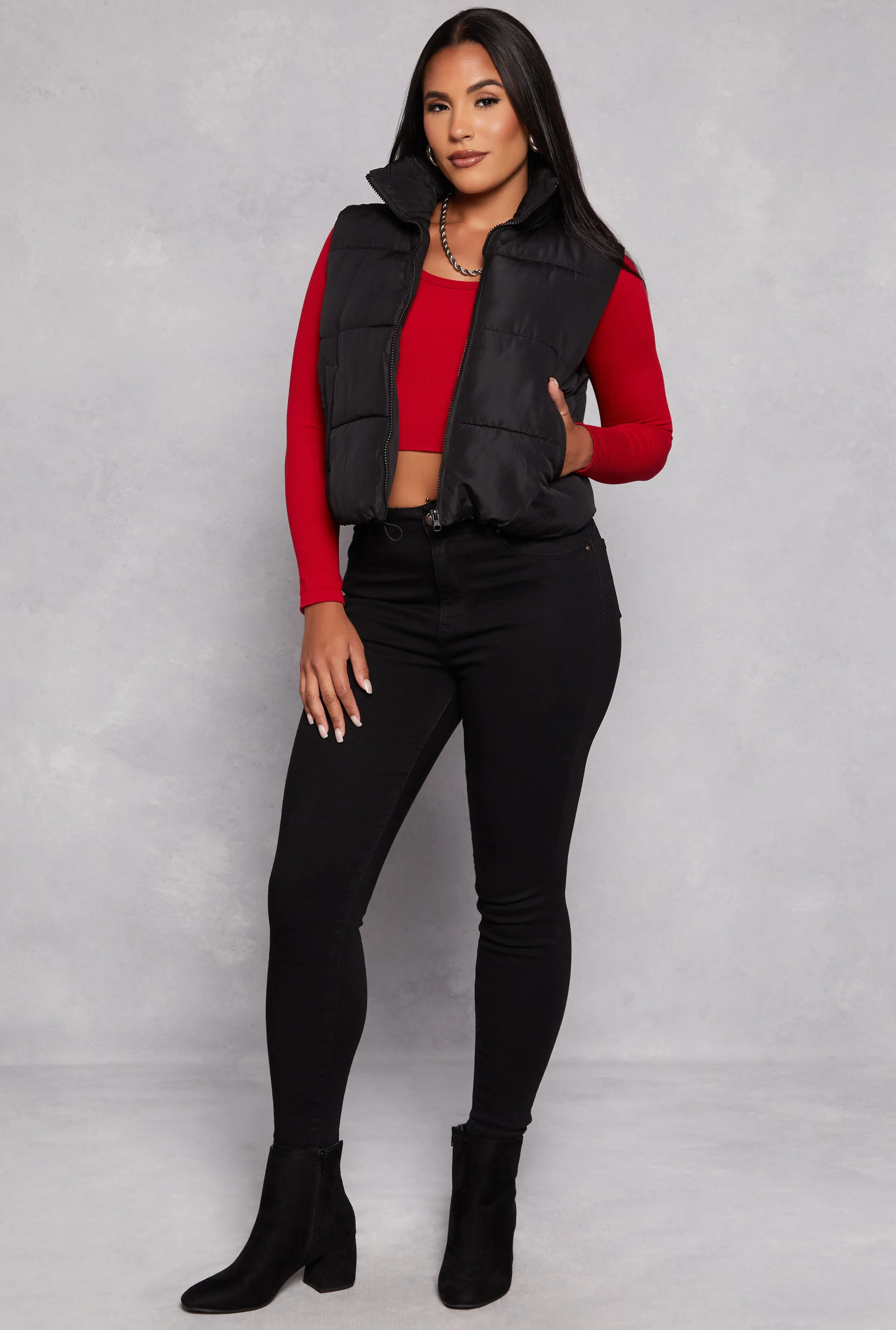 Almost Famous Zip Front Puffer Vest sold by Rainbow product image thumbnail 2