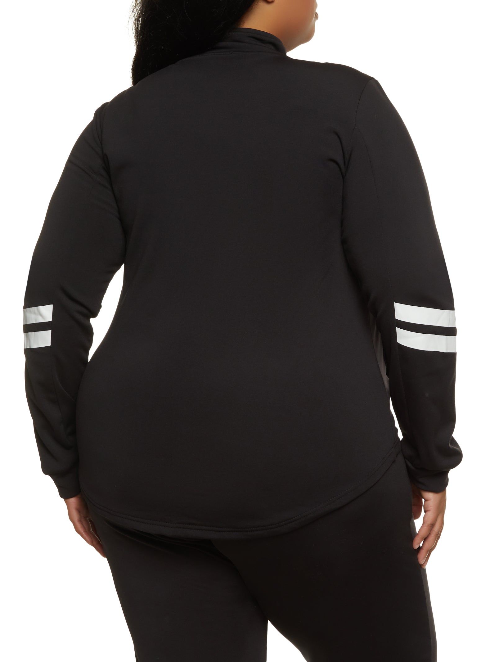 Plus Size Varsity Stripe Detail Track Jacket sold by Rainbow product image thumbnail 3