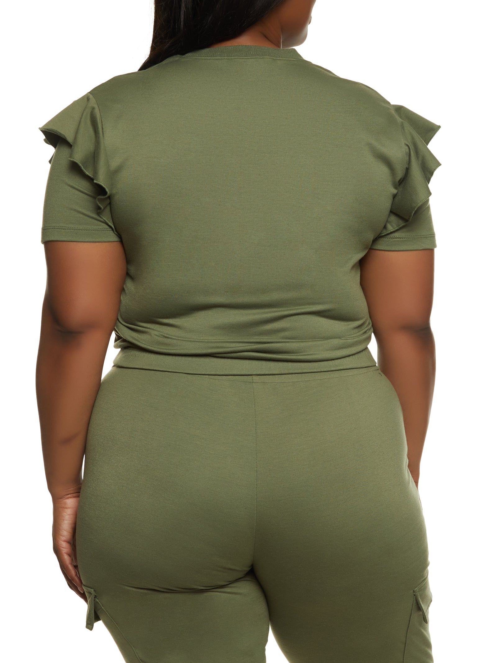 Plus Size Ruffle Short Sleeve Graphic T-Shirt sold by Rainbow product image thumbnail 3