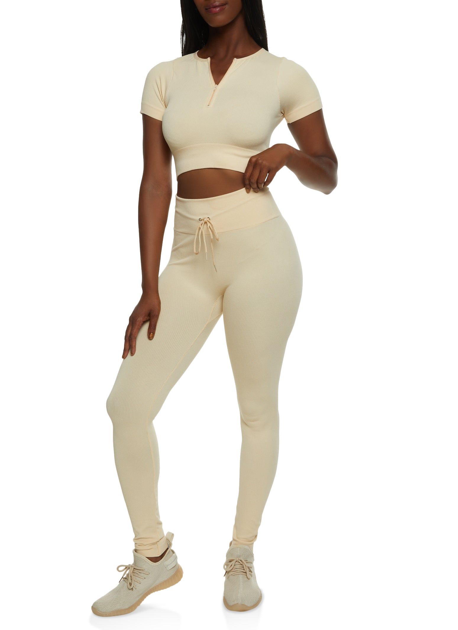 Seamless Half Zip Active Crop Top sold by Rainbow product image thumbnail 2