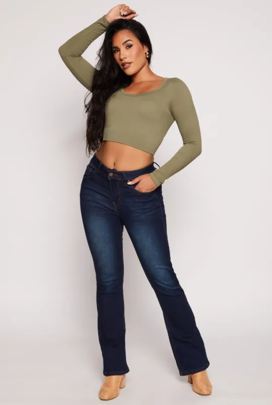 WAX Acid Wash High Waisted Boot Cut Jeans sold by Rainbow