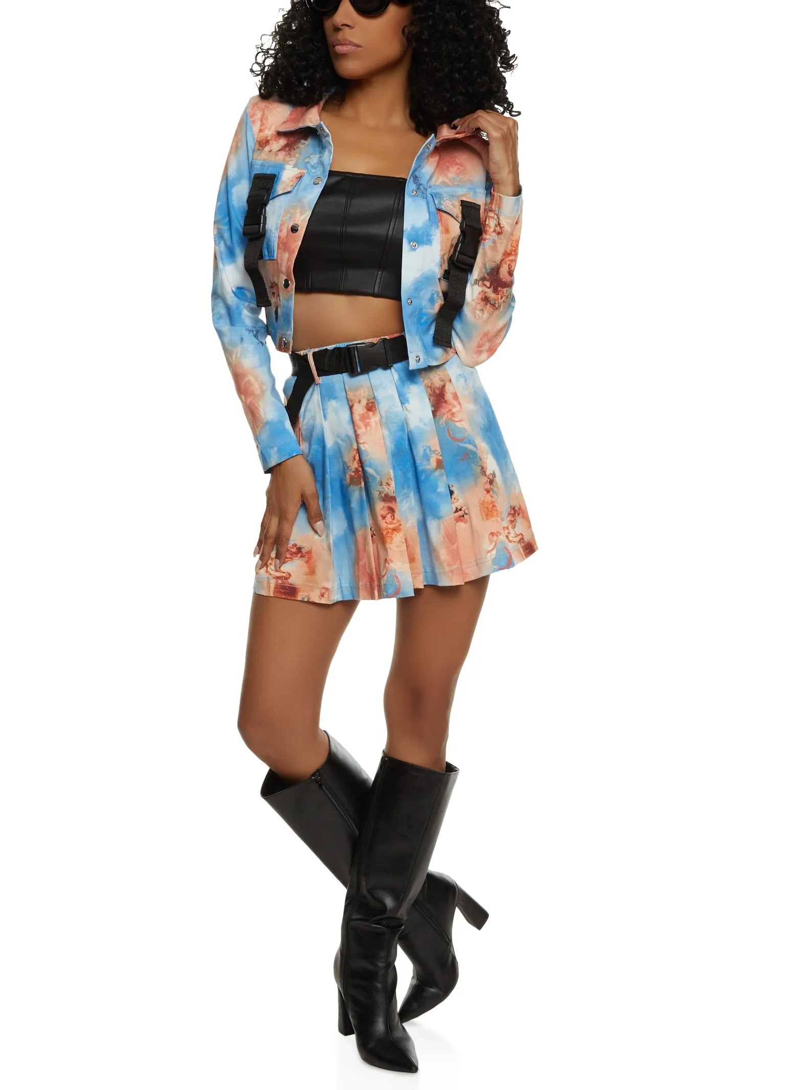 Release Buckle Strap Patterned Shacket sold by Rainbow product image thumbnail 2