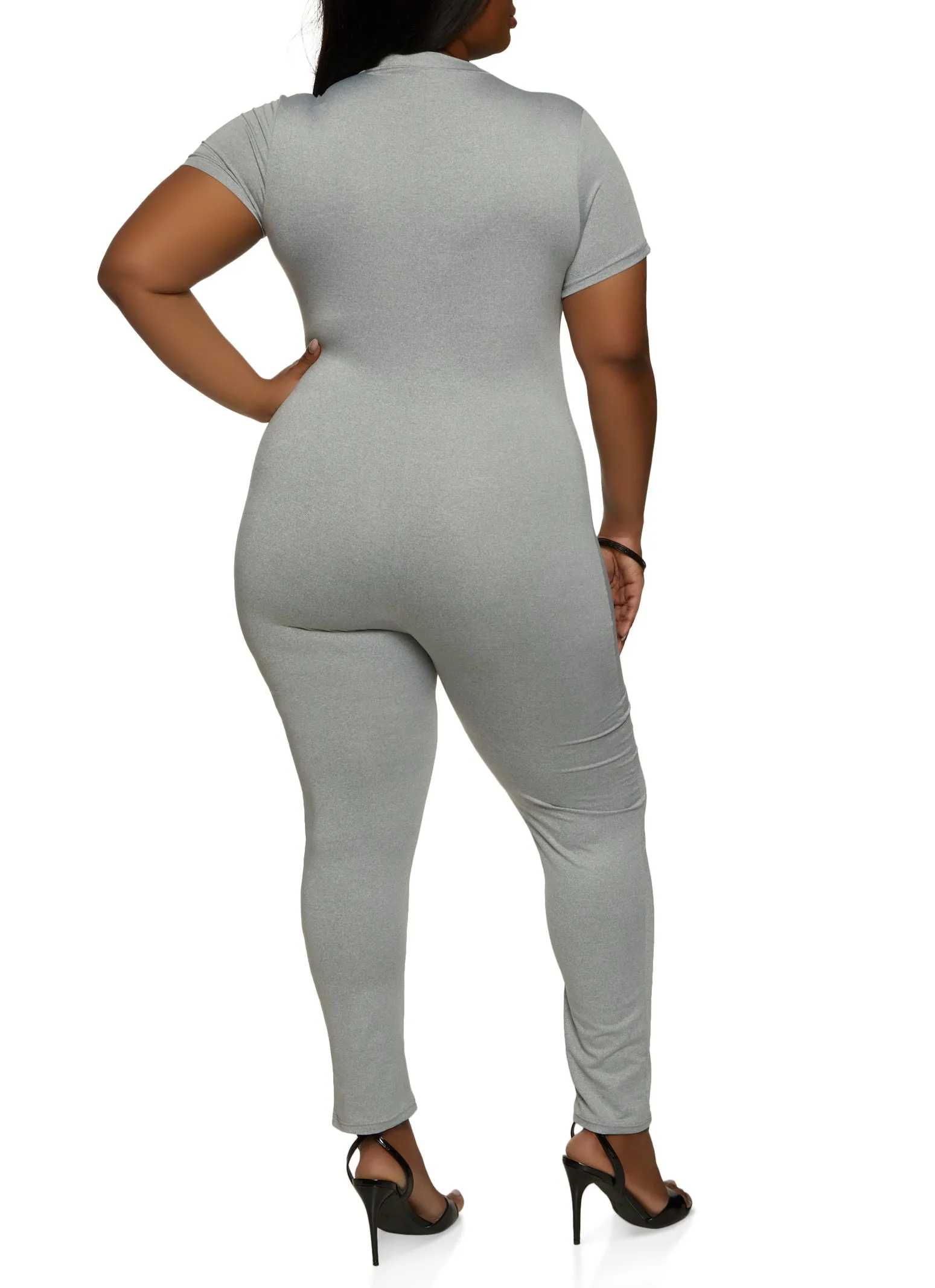 Plus Size Daisy Contrast Half Zip Jumpsuit sold by Rainbow product image thumbnail 2