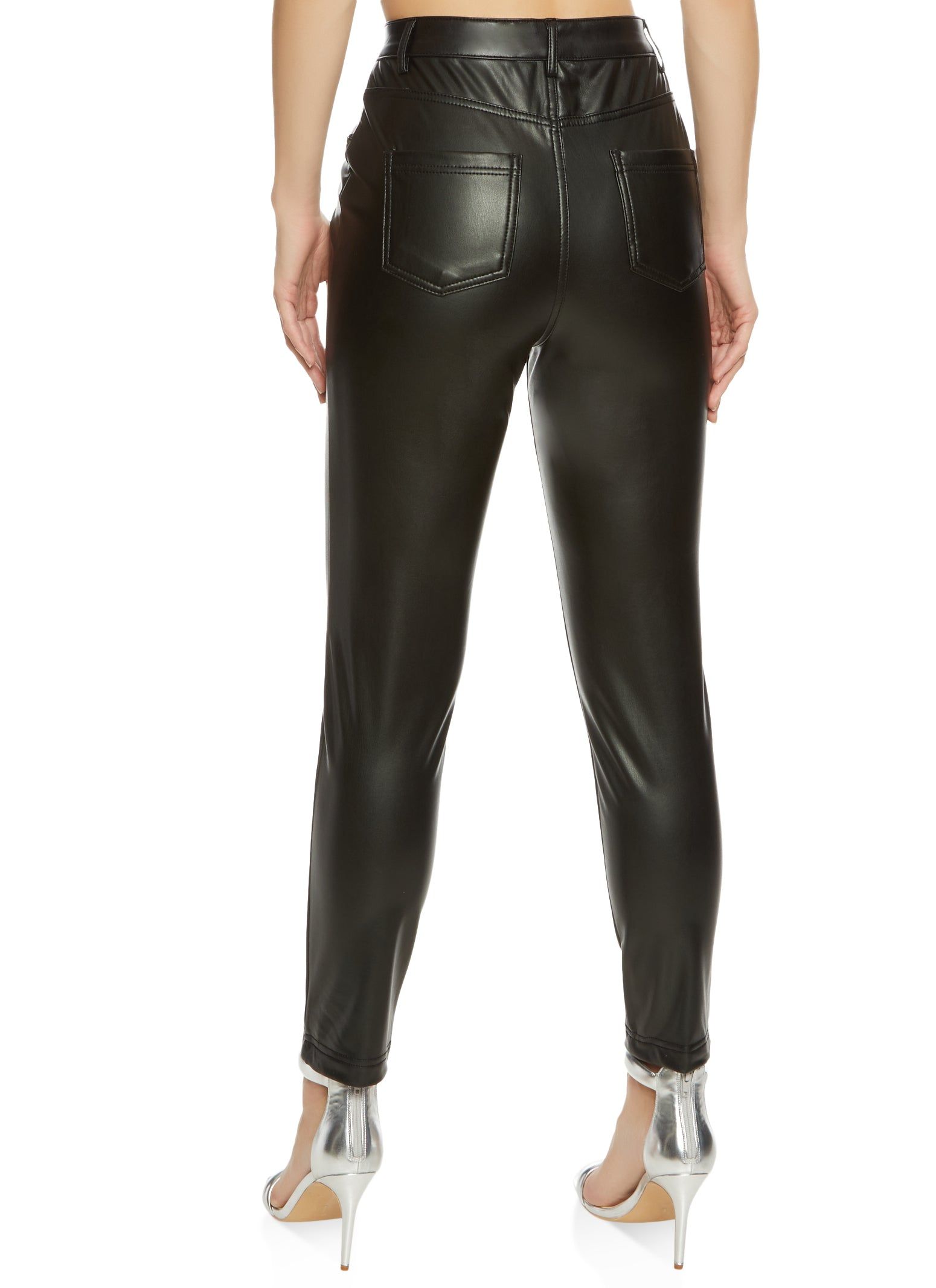 Faux Leather High Waist Skinny Leg Pants sold by Rainbow product image thumbnail 2