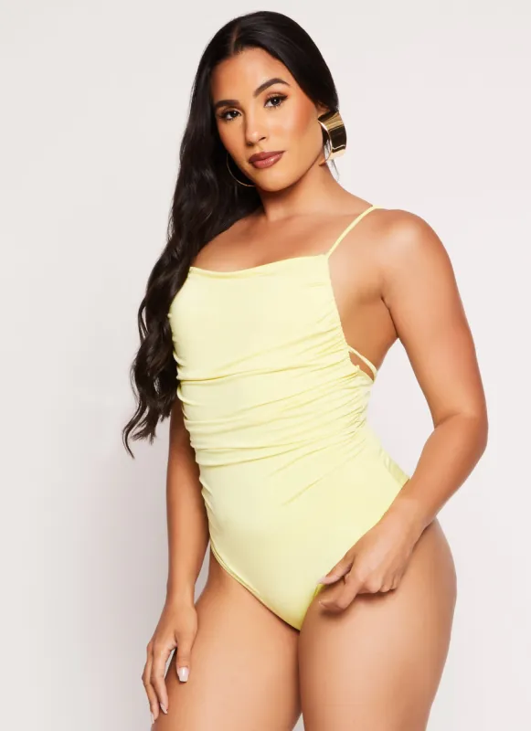 Square Neck Low Back Cami Bodysuit sold by Rainbow