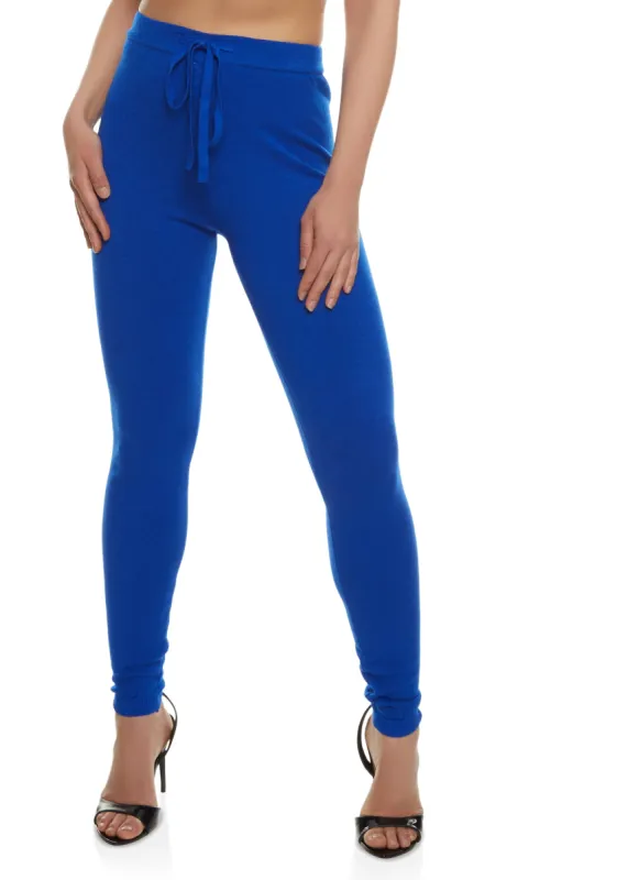 Ribbed High Waist Drawstring Leggings sold by Rainbow