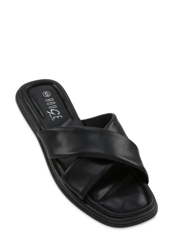 Criss Cross Band Slide Sandals sold by Rainbow