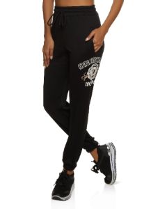 Drawstring High Waist Side Graphic Joggers sold by Rainbow