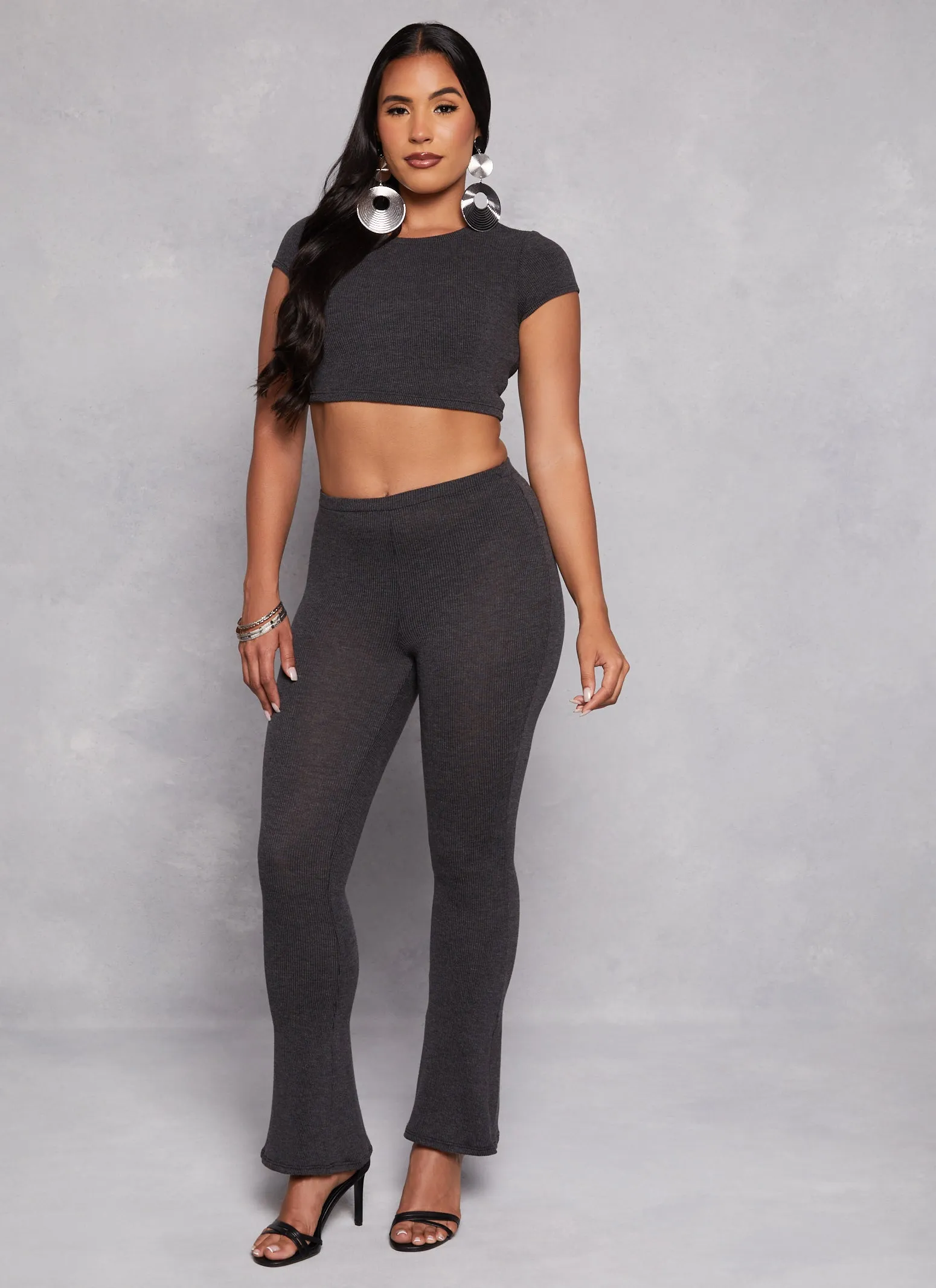 Ribbed Knit Cropped Tee sold by Rainbow product image thumbnail 2