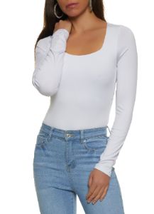 Square Neck Long Sleeve Bodysuit sold by Rainbow