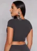 Ribbed Knit Cropped Tee sold by Rainbow