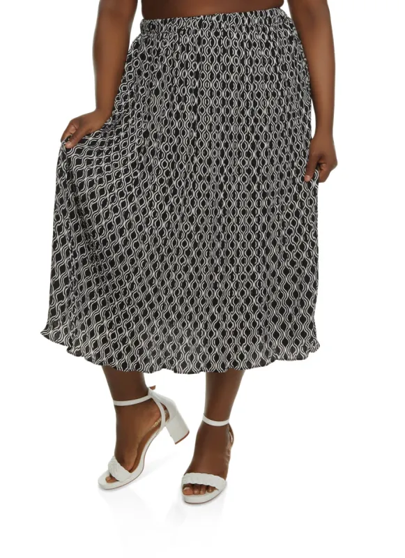 Plus Size Printed Maxi Skirt sold by Rainbow