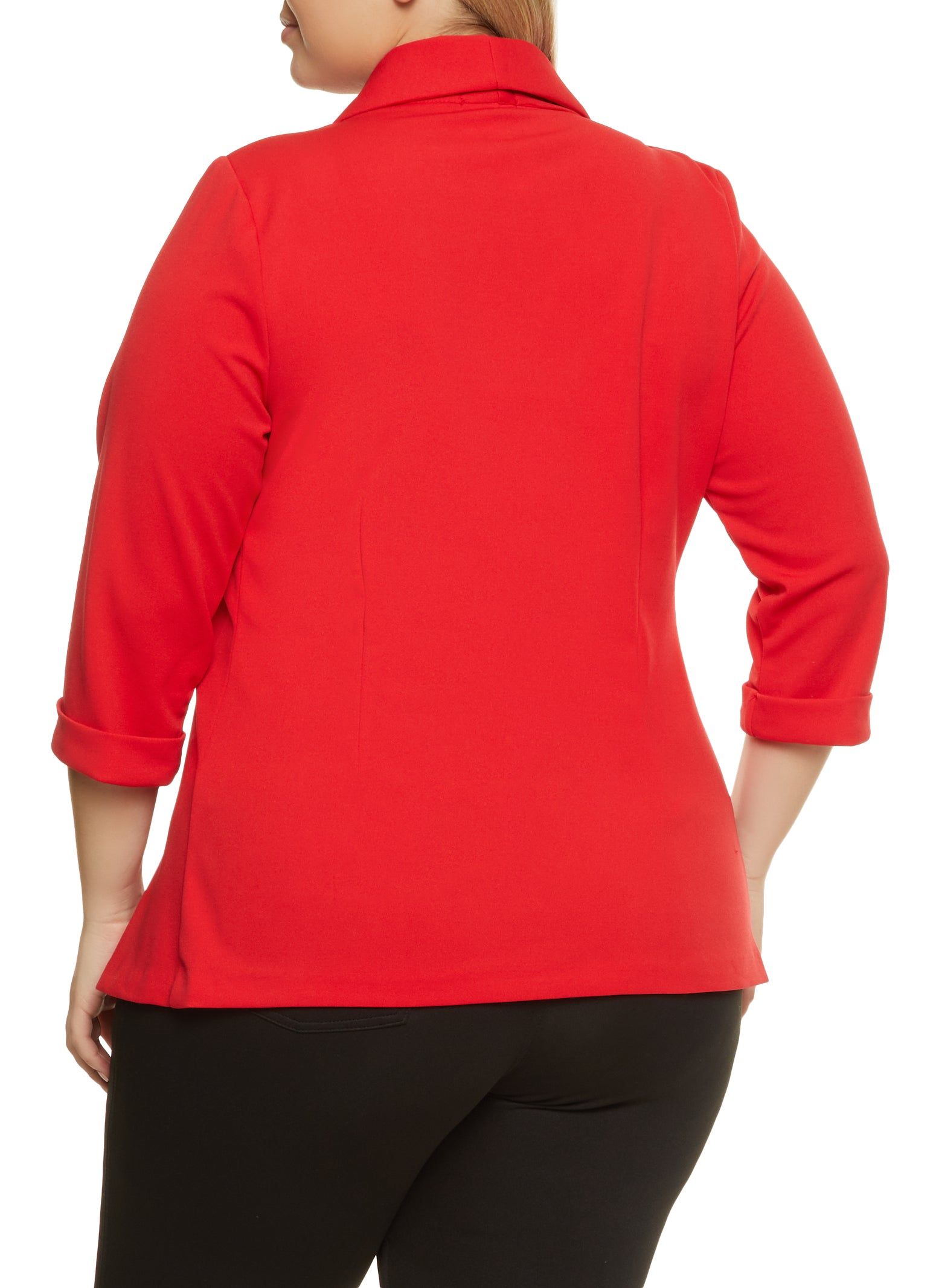 Plus Size Rolled Sleeve Crepe Knit Blazer sold by Rainbow product image thumbnail 2