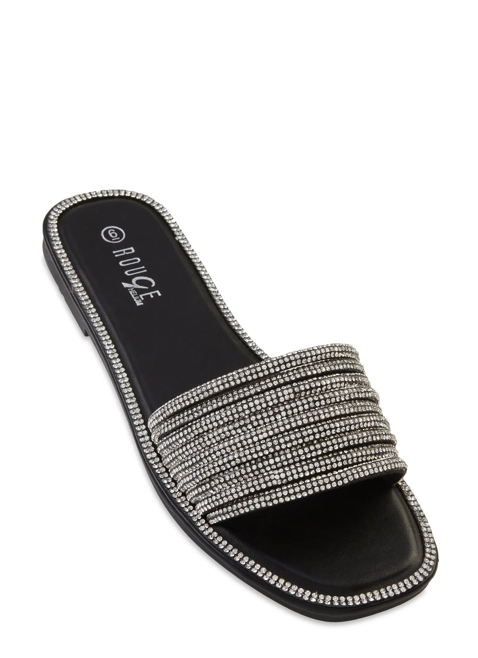Rhinestone Strappy Band Slide Sandals sold by Rainbow