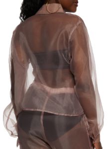 Organza Button Down Shirt sold by Rainbow