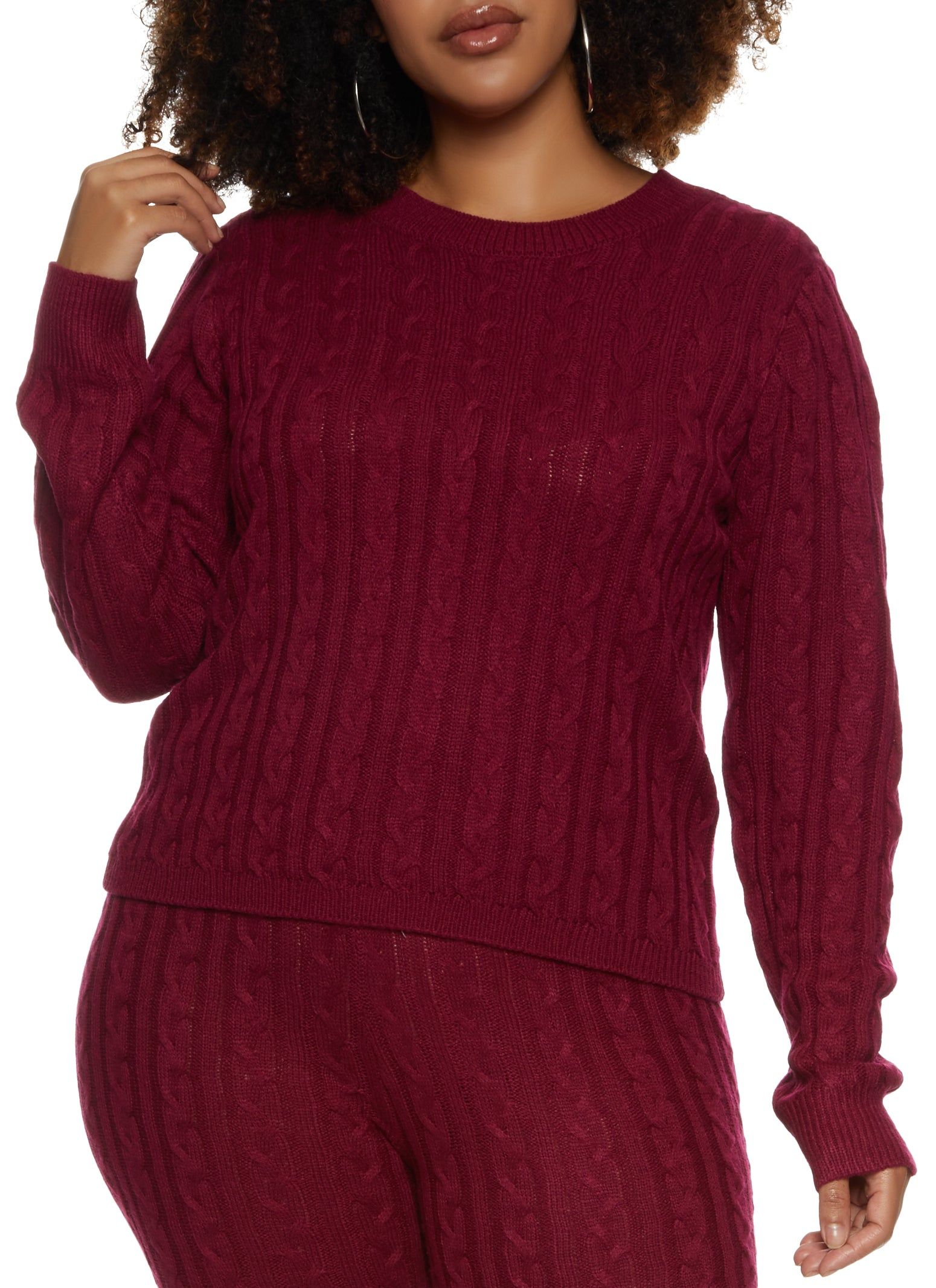 Plus Size Cable Knit Sweater sold by Rainbow