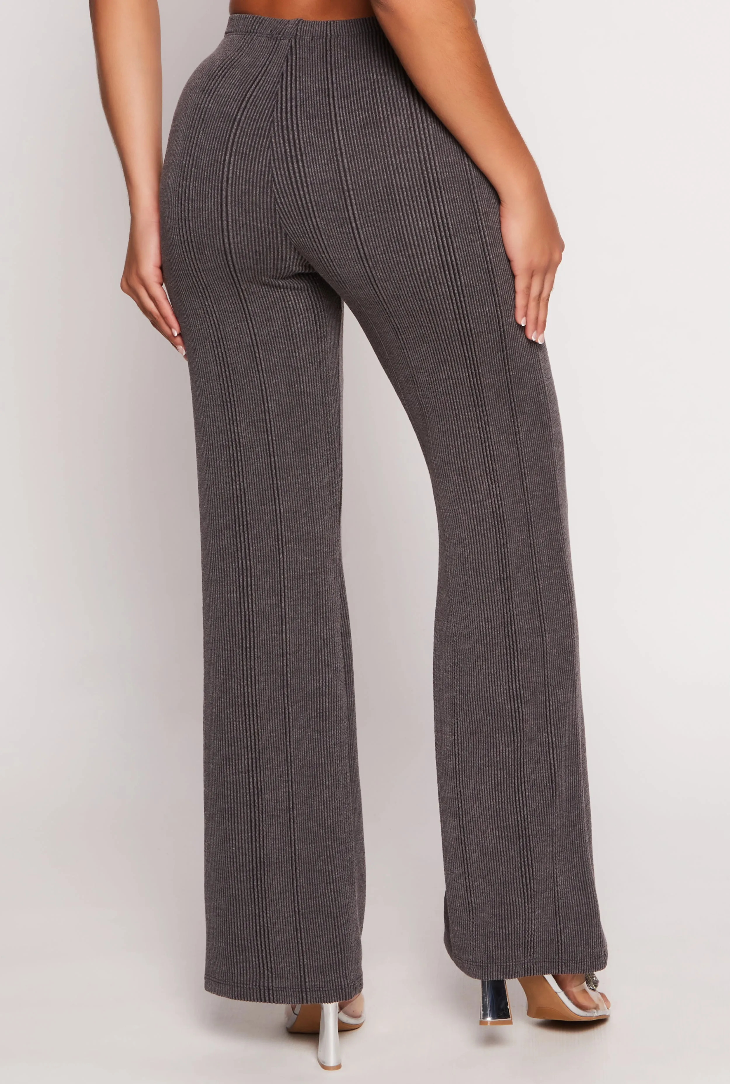 Ribbed Knit Wide Leg High Waist Pants sold by Rainbow product image thumbnail 3