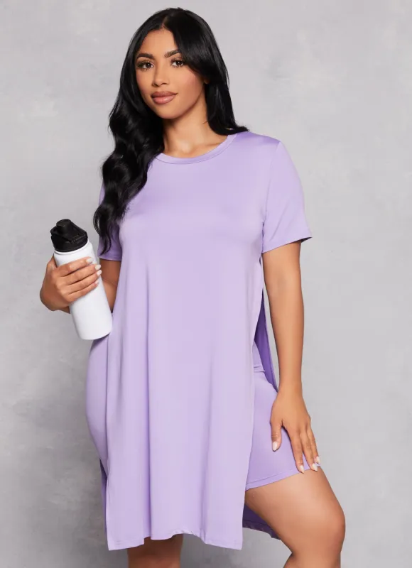 Daisy Crew Neck Side Slit Tunic Tee sold by Rainbow