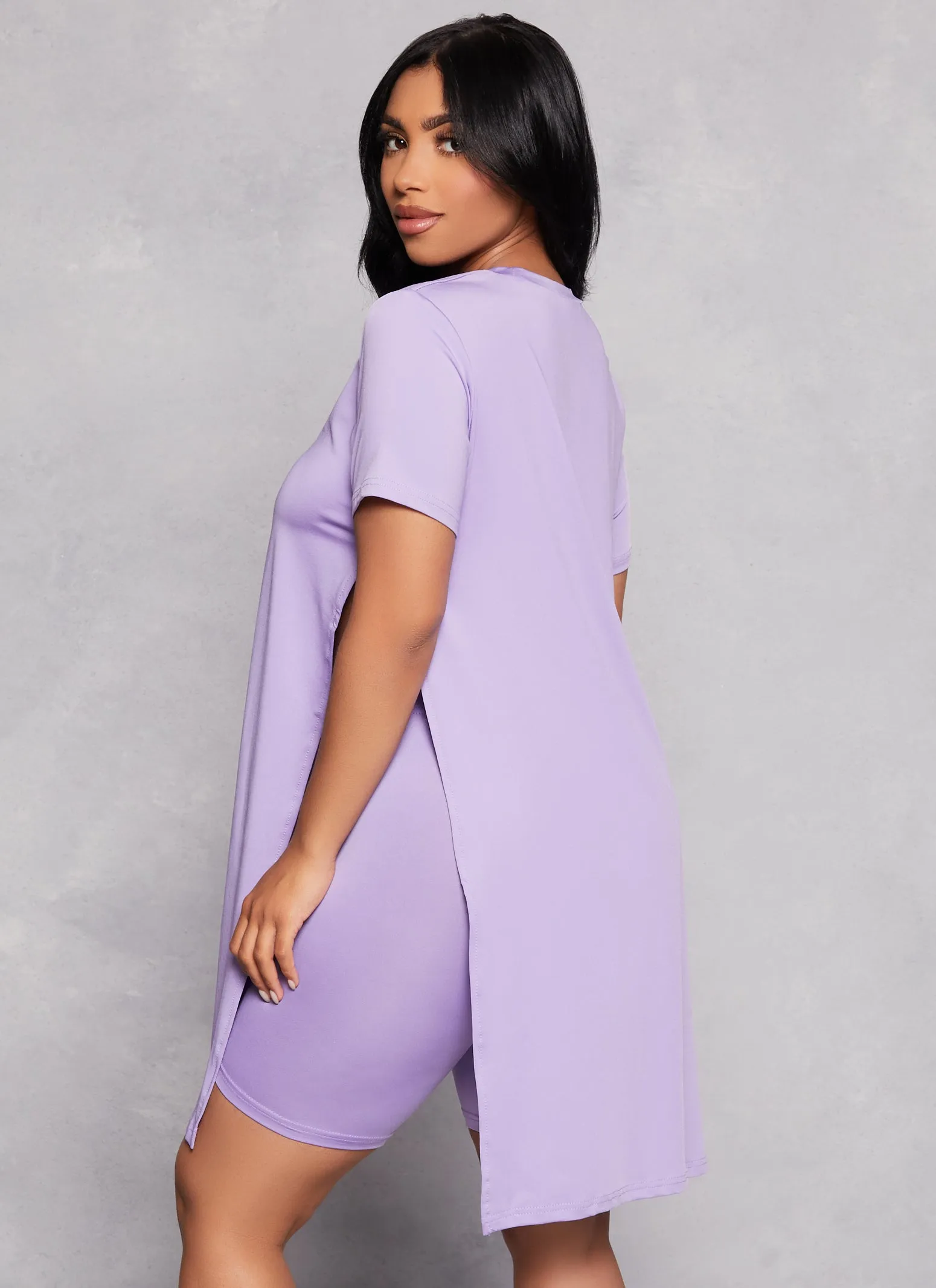 Daisy Crew Neck Side Slit Tunic Tee sold by Rainbow product image thumbnail 3