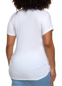 Plus Size Black Queen Embossed Foil Graphic Tee sold by Rainbow